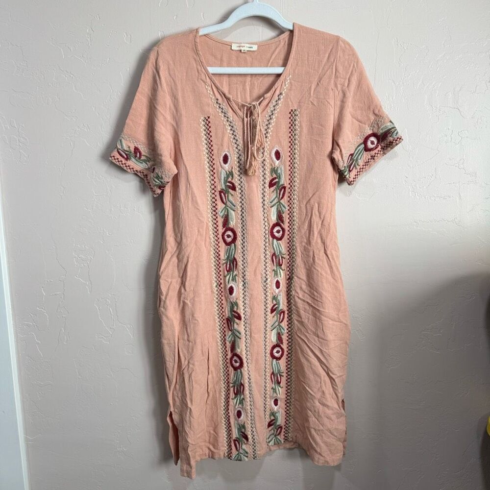 Orange Creek Floral Embroidered boho mini dress